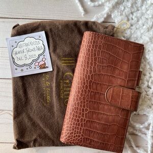 EUC Gillio Hobonichi Weeks Cover Appunto Slim in Rosewood Mat Croco